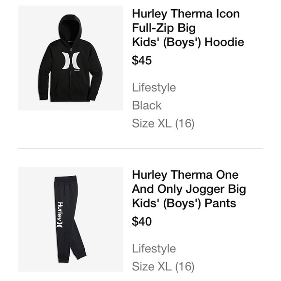 Hurley Boys Jacket/Pants Matching Set (xl)(16) - Picture 3 of 5